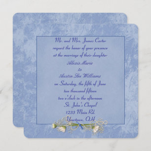 Convite de Casamento Embriagado Blue Floral