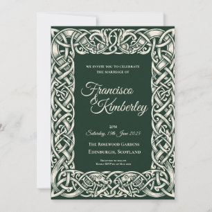 Convite de Casamento Emerald Celtic Knot