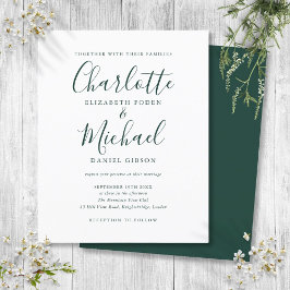 Convite de Casamento Emerald Green Script Orçament