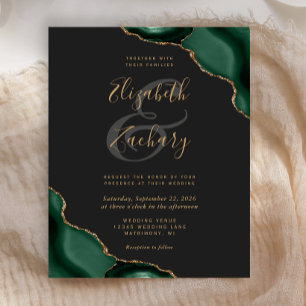 Convite de Casamento Emerald Verde Escuro de Budge