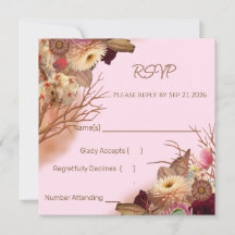Convite de Casamento Enfeitiçado Boho Flor Silvest