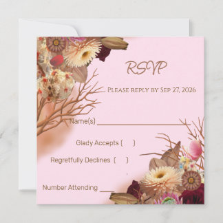 Convite de Casamento Enfeitiçado Boho Flor Silvest
