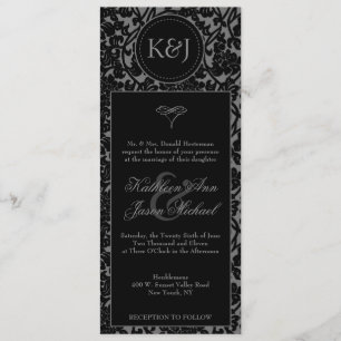 Convite de casamento entre preto e Cinza