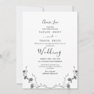 Convite de Casamento Escolha o Amor Delicado