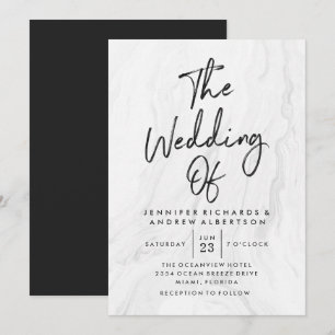 Convite de Casamento Escrito em Mármore Branco M