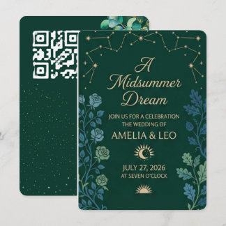 Convite de Casamento Esmeralda Celestial