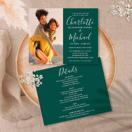 Convite de Casamento Esmeralda Foto Orçamento Tudo