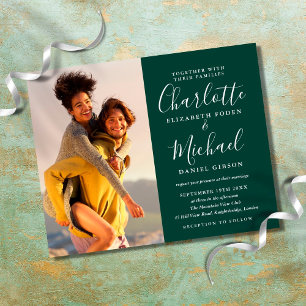 Convite de Casamento Esmeralda Verde Fotografia Ec