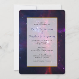 Convite de casamento Espaço Cósmico Estrelas e Neb