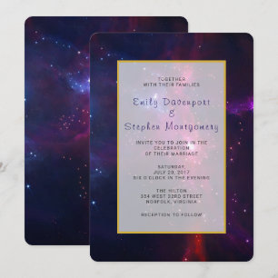 Convite de casamento Espaço Cósmico Estrelas e Neb