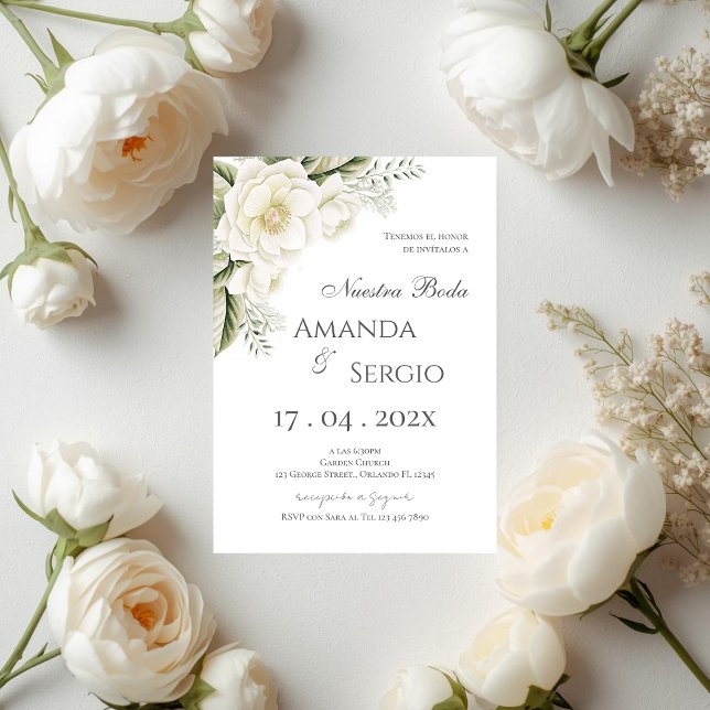 Convite de Casamento Espanhol Elegante (Criador carregado)