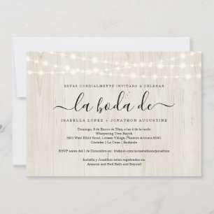 Convite de casamento Espanhol Tudo em Um w- RSVP R