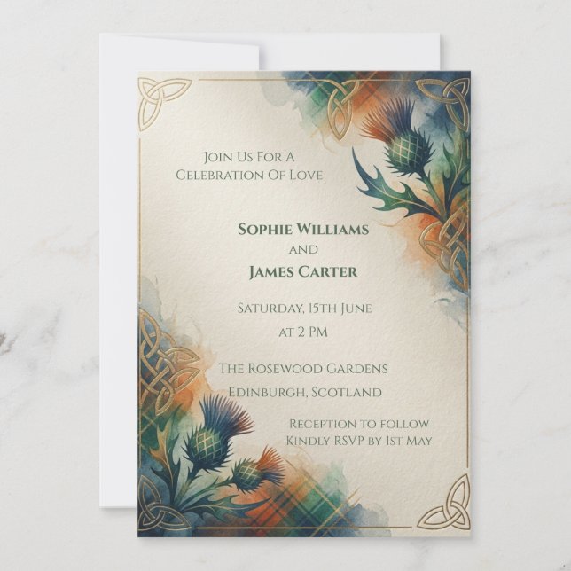 Convite de Casamento Espinho Teal Mal-Humorado (Frente)