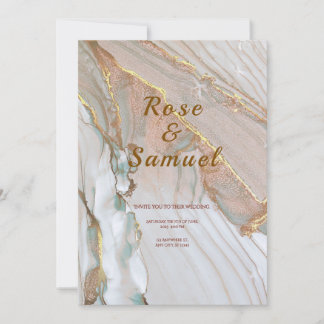 Convite de Casamento Estético Chic com Tinta Rose