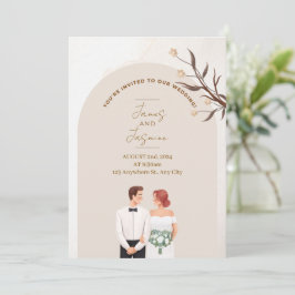Convite de casamento estético e sofisticado