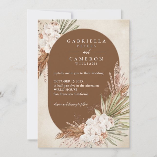 Convite de Casamento Estético | felizes para sempr (Frente)