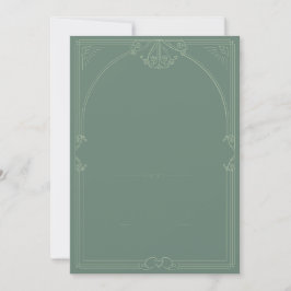 Convite de Casamento Estilo Art Déco Verde e Creme