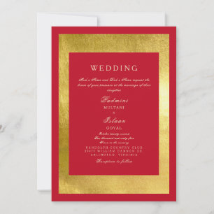 Convite de Casamento Estilo Indiano Vermelho e Dou