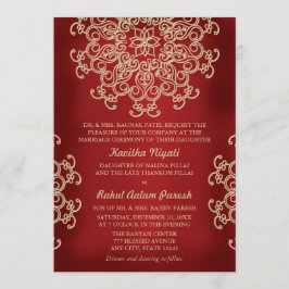 CONVITE DE CASAMENTO ESTILO INDIANO VERMELHO E DOU