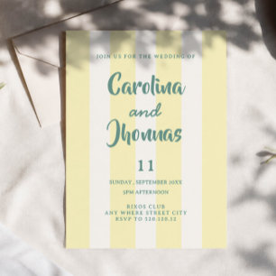 Convite de casamento estiloso com letra retrô funk
