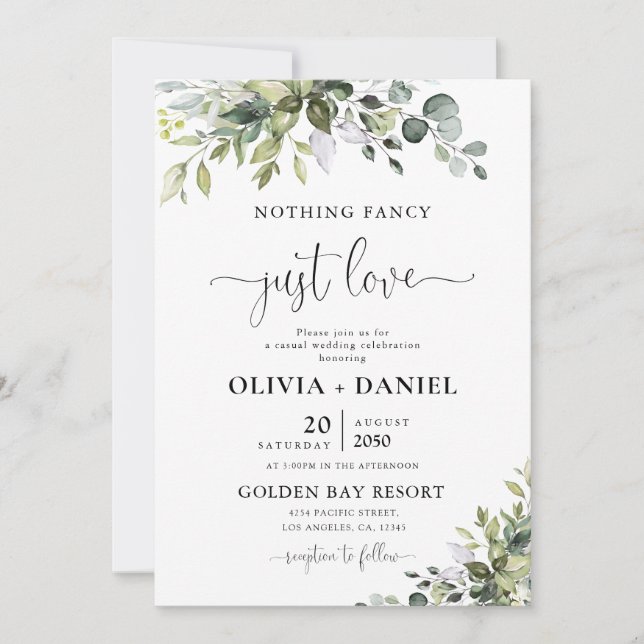 Convite de Casamento Eucalipto (Frente)