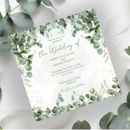 Convite de Casamento Eucalipto Quadrado 1001