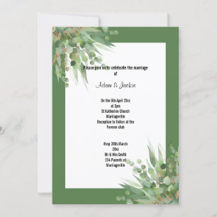 CONVITE DE CASAMENTO EUCALYPTUS SAGE ELEGANTE