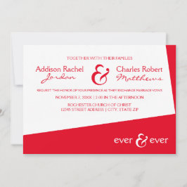 Convite de Casamento Ever & Ever Red Angle
