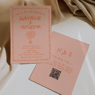 Convite de Casamento Excêntrico com Código QR Dese