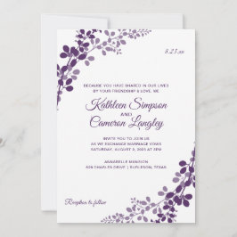 Convite de Casamento Exquisite Vines - Ameixa / Ro
