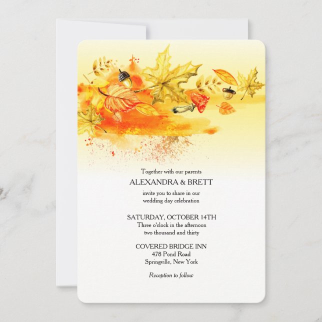 Convite de Casamento Fall Palette (Frente)