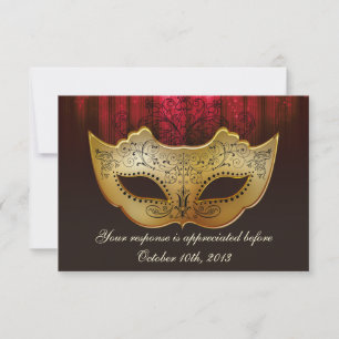 Convite de Casamento Fantasia Fancy Flourish Gold 