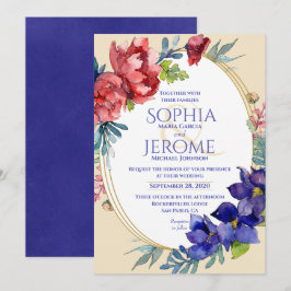 Convite De Casamento | Felicidade Aquarela Floral