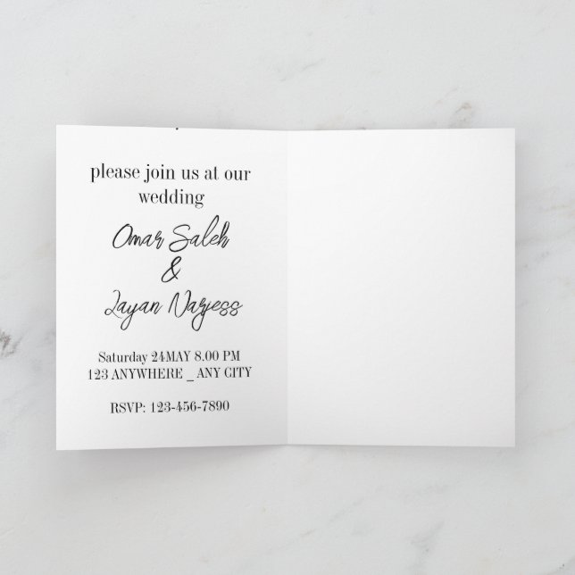 Convite de casamento feliz (Interior)