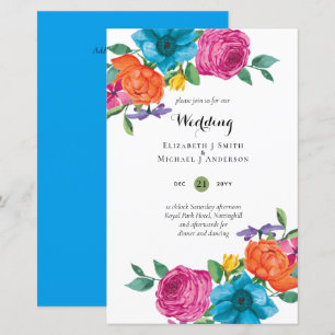 CONVITE DE CASAMENTO FIESTA de Flores de Arte Folc