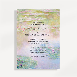 Convite de Casamento Fine Art Monet Lírios de Água
