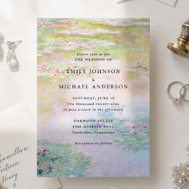 Convite de Casamento Fine Art Monet Lírios de Água