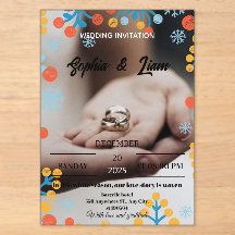 Convite de Casamento Floco de Neve de Inverno
