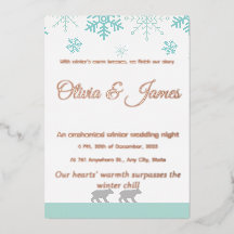 Convite de Casamento Floco de Neve de Inverno​