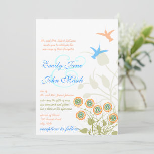 Convite de Casamento Flor & Beija-Flor Caprichoso