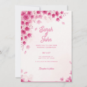 Convite de Casamento Flor de Bougainvilleia Magent