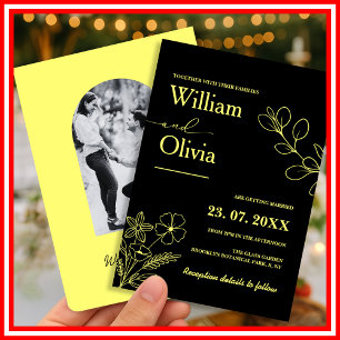 Convite de Casamento Flor de Campo Amarelo Manteig