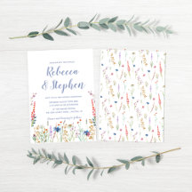 Convite de Casamento Flor de Campo com Aquarela Bo
