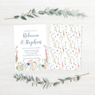 Convite de Casamento Flor de Campo com Aquarela Bo