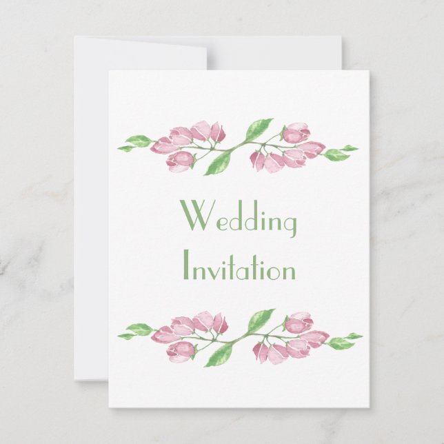 Convite de Casamento Flor de Cerejeira Primavera (Frente)