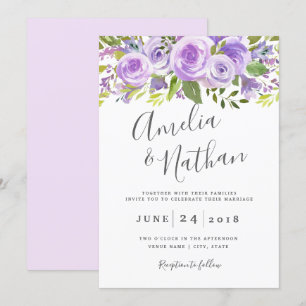 Convite de Casamento Flor de Lavanda Rosa