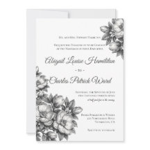 Convite de Casamento Flor de Magnólia Elegante