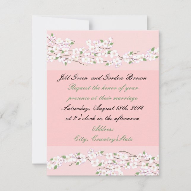 Convite de Casamento Flor de Rosa Elegante (Frente)