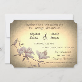 Convite de Casamento Flor Rústica Vintage, Magnóli