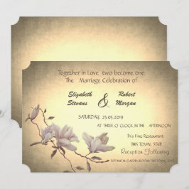 Convite de Casamento Flor Rústica Vintage, Magnóli